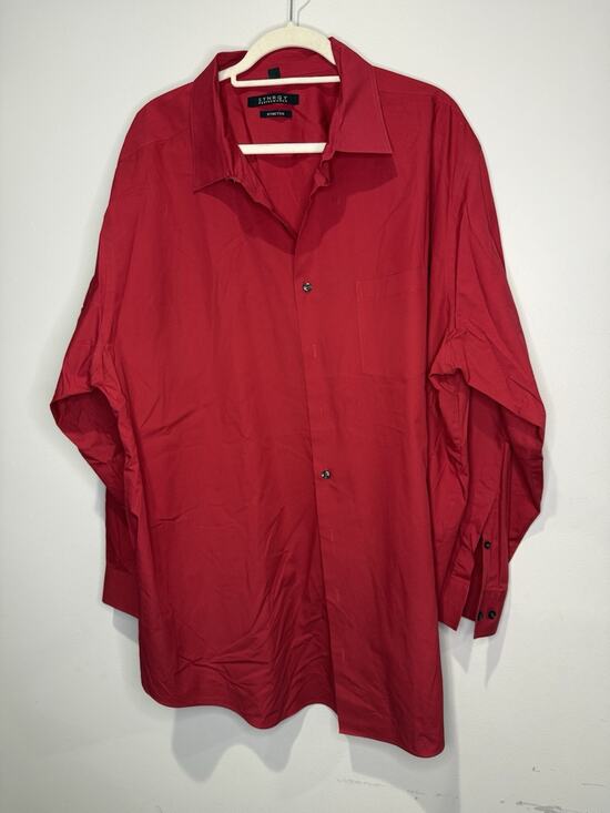 Synrgy Other - Synrgy Performance Stretch Deep Red Button Up Dress Shirt Size 19 35/36 Holidays